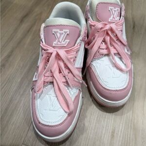 Kids Pink and White Sneakers